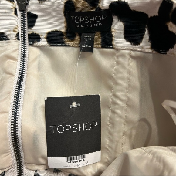 *NWT* TOPSHOP Strapless Leopard Skort Playsuit Romper, Size 12 - Picture 11 of 13
